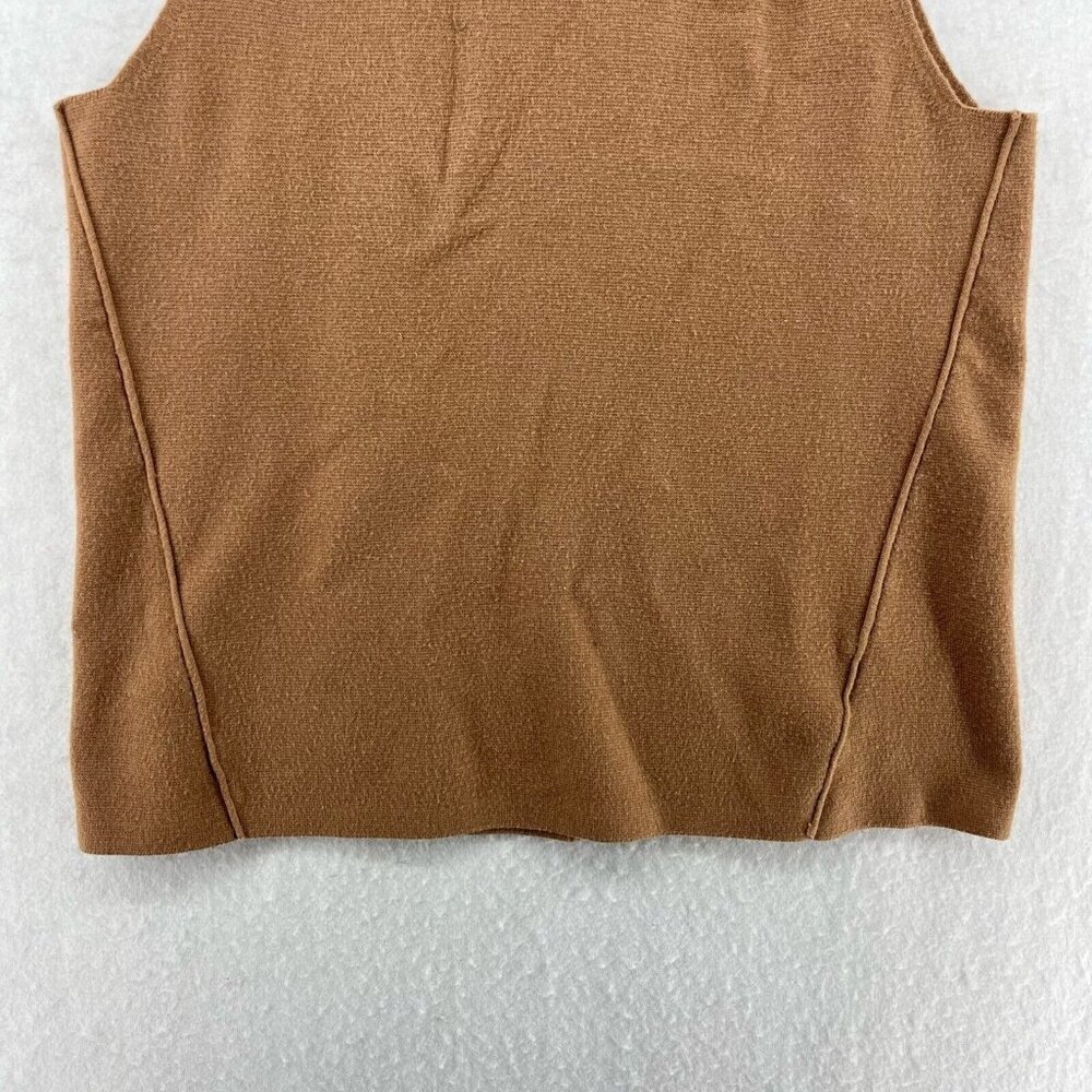 Banana Republic Tank Top Women M Brown Sleeveless Knit Mock Minimalist Preppy - Picture 6 of 10